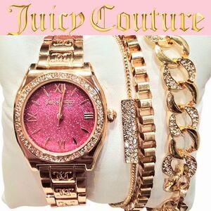 Juicy Couture Laguna Logo Glitter Watch & Bracelet Set